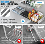 Under Sink Organizer Upgrade To Professional Rails,2-Tier Dual Pull Out Cabinet Storage,Height Adjustable Slide Out Drawers F