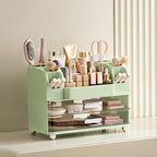 HBlife Makeup Organizer for Vanity with Brush Holder, Large Bathroom Countertop Cosmetic Organizer Skin Care Storage, Easy to