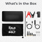 HALO Bolt Air 58830 Portable Car Battery Jump Starter | 100 PSI Air Compressor, 58.8Wh USB Power Bank, Emergency Floodlight