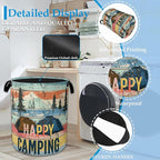 Happy Camping Laundry Basket Collapsible Laundry Hamper, Oxford Cloth Storage Bin for Room/Bathroom/Bedroom/Dormitories 16" X