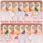 R HORSE Wooden Baby Closet Dividers - 8Pcs 3D Coquette Pink Bow Baby Closet Organizer Double-Sided Newborn Clothes Size Hange