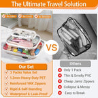 YQBRAO Hard Sided Clear Zipper Case for Storage- Professional-Grade Plastic Clear Zipper Pencil Case,Toy Storage Bins, Toilet