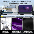 ZATOOTO Honda CRV Car Window Shades 4Pack | Clear for Safe Driving | Bluish-Purple for Passenger Comfort | UV Protection | Static Cling Side Window Sun Shade Blocker with Storage Bag | 2017-2022 |