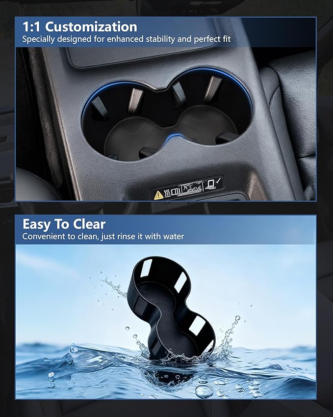 Cup Holder Inserts Compatible with Honda Prologue EV/Acura ZDX 2026 2025 2024, Non-Slip TPE Center Console Cup Holder Protector Organizer for Prologue EV/ZDX Interior Accessories