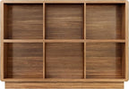 ChooChoo 6 Cube Storage Organizer, Wooden Bookcase with Storage, Cube Storage Bookshelf for Bedroom and Home Office, Brown Wa
