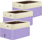 BALEINE 3 Pack Fabric Closet Storage Bins for Shelves, Linen Closet Organizers and Storage, Decorative Baskets for Organizing