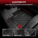 LASFIT Floor Mats & Trunk Mat for Honda Accord Sedan 2026 2025 2024 2023 (Gasoline & Hybrid), All Weather TPE Floor Liners 1st & 2nd Row & Cargo Mat Full Set, Black