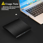External CD/DVD +/-RW Drive for Laptop, USB 3.0 & USB-C Portable CD DVD Writer Burner Reader, Ultra-Slim External DVD Drive Compatible with PC, MacBook Pro/Air, Windows 11/10/8/7, Linux(Black)