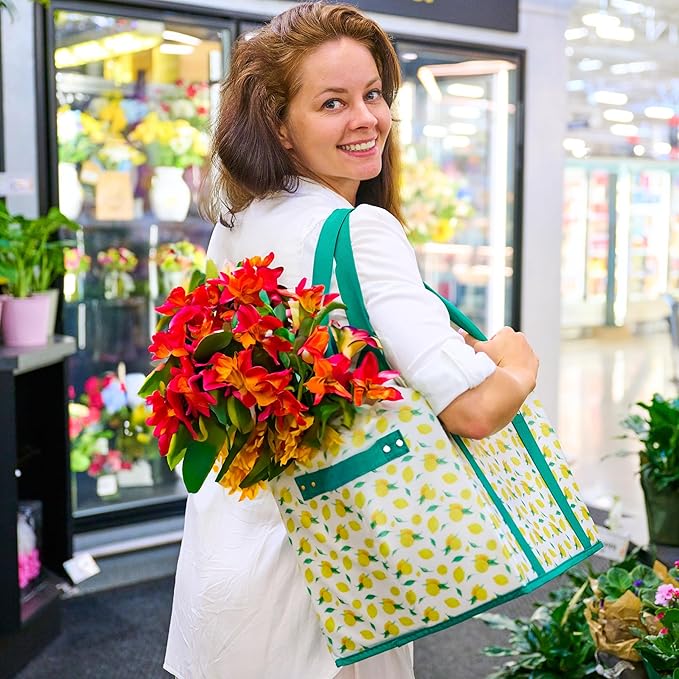 3 Pk Reusable Grocery Bags, Foldable Shopping Basket, Daily Utility Storage, Reinforced Bottom Handles Waterproof
