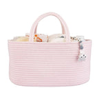 Large Baby Diaper Caddy Organizer for Girl Boy Rope Nursery Storage Bin Basket Portable Holder Tote Bag for Changing Table Ca