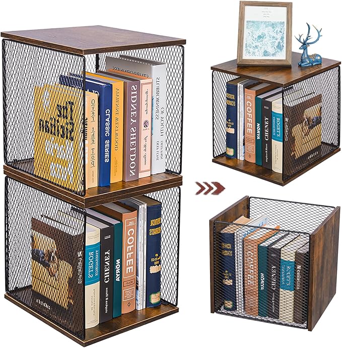 Dmevkic 2 Cube Organizer Bookshelves DIY Variable Stackable Cube Storage Organizer for Kid Bedroom,Living Room,Small Bookshel