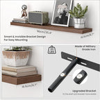 Heimlove 36 Inch Floating Shelves for Wall,Mounted Storage & Display Wood Shelves with Invisible Brackets,Hanging Shelf for B