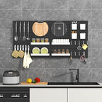 Pegboard Combination Kit, 8 Peg Boards and 30 Accessories Modular Hanging Black Pegboard for Wall, Office Organizer, Keys Hol