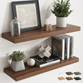 30 Inch Floating Shelves for Wall Set of 2, 8"D Wood Grain Bathroom Shelves with Invisible Brackets, Easy Install Engineered 