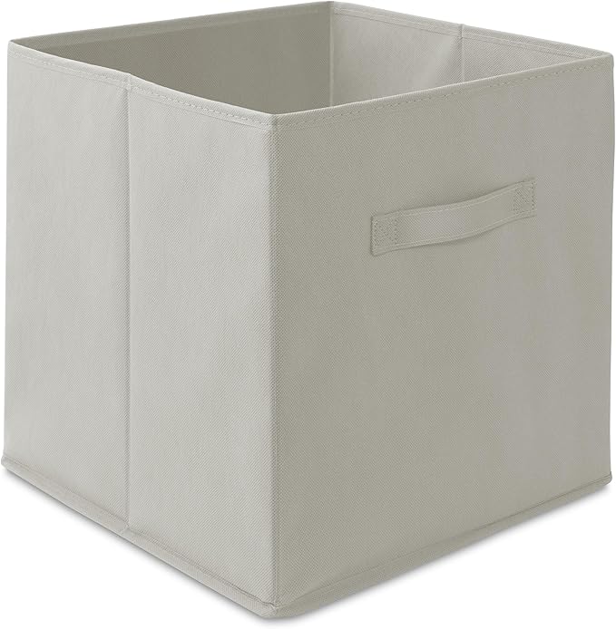 Casafield Set of 6 Collapsible Fabric Cube Storage Bins, Light Gray - 13" Foldable Cloth Baskets for Shelves, Cubby Organizer