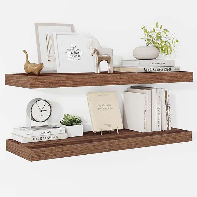 Fun Memories Floating Shelves 32 Inch Long, 9.3Inch Deep Floating Shelves for Wall, Extra Deeper & Thicker Wall Mounted Stora