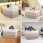 OIASKET Storage Baskets for Organizing, Woven Baskets for Shelves, Rectangle Decorative Organizer for Storage Clothes, Toy, B
