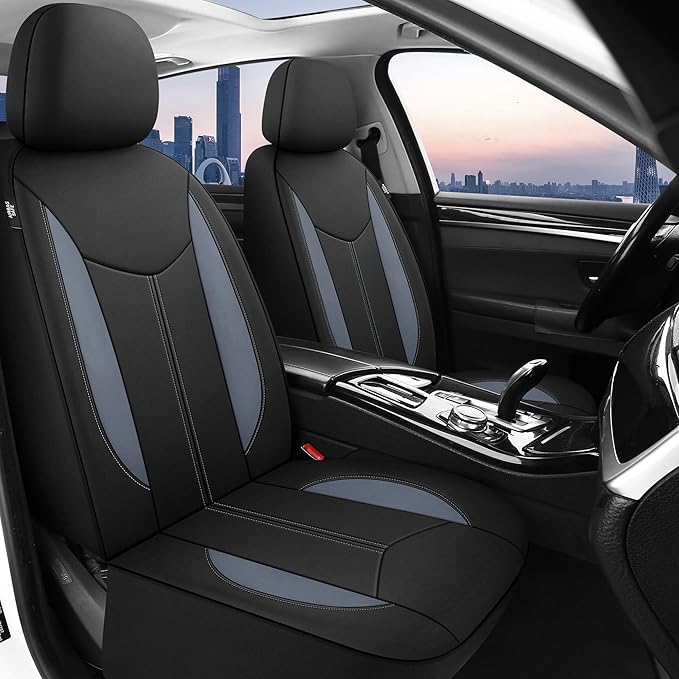 CAROMOP Neoprene Car Seat Cover 2 Front Seats, Waterproof Seat Covers for Cars, Universal Fit for Most Car Interior Covers-Se