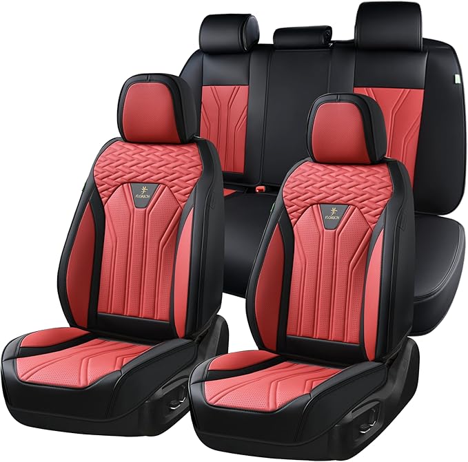 FLORICH Leather Seat Covers, Car Seat Covers Full Set, Car Seat Protectors 5 Seats, Automotive Seat Covers Driver Seat Covers