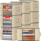 Fab totes 24 Gallons Clothes Storage, Foldable Thick Fabric Blanket Storage Bags, Containers for Organizing Bedroom, Closet, 