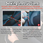 DEEYOTA Car Steering Wheel Cover Universal Fit Round Stitch Steering Wheel Wrap Thin PU Leather Steering Wheel Cover Sewn on 