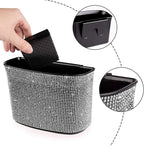eing Car Trash Can Bling Crystal Auto Storage Pockets,100% Leak Proof Car Trash Container Bin Car Garbage Bag Hanging for Backside/Gearshift/Center Console,(1 - Pack, Pure White)