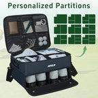 ANILD Golf Trunk Organizer, 2 Layer Golf Storage Case with Separate Ventilated Compartment for 2 Pair Shoes, for Balls, Tees,