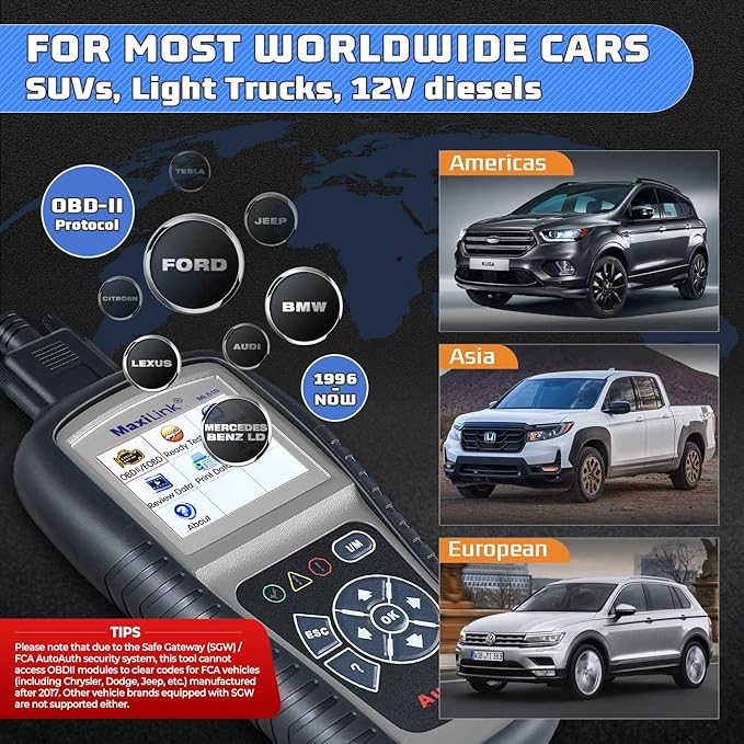 Autel MaxiLink ML519 Enhanced Mode 6 OBD2 Scanner Auto Diagnostic Scan Tool Check Engine Fault Code Reader CAN Scan Tool,