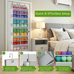 Unjumbly 5 Tiers Over The Door Hanging Yarn Storage Organizer, Hanging Door Organizer for Knitting and Crochet Supplies, Back