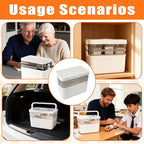 3-Tier Medicine Organizer with Detachable Pill Box, First Aid Kit with Handle, Portable Multipurpose Plastic Medical Box for 