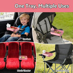 Car Seat Snack Tray for Kids Toddler Travel,Cup Holder Expander for Car,Toddler Travel & Road Trip Accessory for Mess-Free Snacking in The Car (Pink)