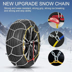 2PCS Snow Chains for SUV/Truck/Car in Snow, Sand, Mud and Ice, Universal Adjustable Emergency Portable Snow Tire Chains(KN150