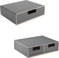 PU Leather Stackable Organizer Drawer,Grey