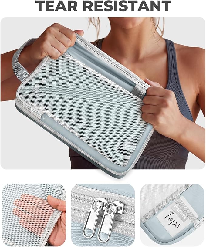 Percover Compression Packing Cubes 6-Piece Set, Packing Cubes Compression for Travel with Multi-Size Organization, Travel Org