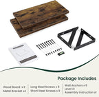 Floating Shelves, 8 Inch Deep Rustic Wood Wall Storage, 16W x 8D Wall Shelves Set of 2, Heavy Duty Metal Brackets, Industrial