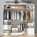Dayacoco 1 Pack Shoe Organizer for Closet, Fits Up to 16 Pairs, Foldable Shoe Storage Organizer, shoe containers with Clear C