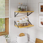 Floating Shelves for Wall,18" Wall Mounted Shelves Set of 2,Wood Floating Shelf with Bracket,Sturdy Metal Bracket Bookshelves