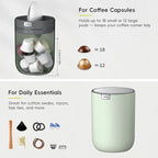EKO Fandy 0.58 Gal/2.2L Mini Trash Can with Lid, Swing-Top Desktop Trash Can for Bathroom, Countertop, Vanity, Desk or Office, Small Garbage Bin (Sage)
