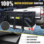 MaxxHaul 70209 Soft Shell Cargo Carrier Bag for Hitch Mount Cargo Rack - Heavy Duty and Water Resistant 47 inch 20 inch x 20 inch Black with Tie Down Straps