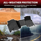 LASFIT Floor Mats 2014-2018 for Chevy Silverado/GMC Sierra 1500, 2015-2019 2500HD 3500HD, Crew Cab Only/Bench Seat, All Weather TPE Custom Fit Car Floor Liners, with Carpet Floor Only