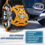 Snow Chains for Car 6 Pack, Emergency Anti Slip Chains for SUV/Trucks/ATV, Adjustable Universal Winter Security Chains for Ic