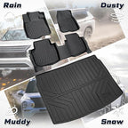 Sunsdrew Floor Mats Cargo Liner for 2023-2025 2026 Honda CR-V (Include Hybrid), All Weather Floor Liners & Rear Trunk Mat for CRV Accessories TPE Rubber Raised Edge (Trunk Deck in Upper Position)