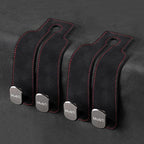Mu&Ti Purse Hook for Car,Leather Seat Back Storage Hook, 2 Pack Hooks for Headrest, Car Accessories for Women (Black)