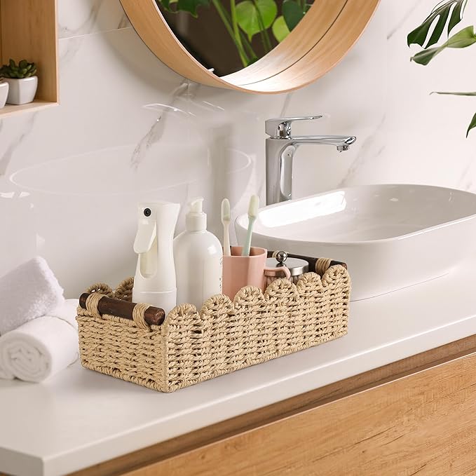 Toilet Paper Storage Basket Bathroom Counter Organizer Wicker Baskets for Organizing Cute Basket for Apartment Bedroom Nurser