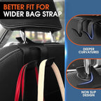 Car Headrest Hooks for Purses and Bags, Upgraded 2 in 1 Cars Back Seat Head Rest Hanger Vehicle Leather Organizer Storage Holder Hook Matching Cars Interior, 1-Pack, Beige