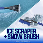 Snow Joe 2 Pack 27" Multi-Purpose Ice Scraper and Extendable Snow Brush for Cars with Foam Grip and 360-Degree Pivoting Brush Head, SJEG-SB27X2