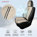 FREESOO Front Seats 2PCS Leather Car Seat Covers, Ultra Breathable Waterproof Seat Covers for Cars Trucks SUV, Carseat Protec