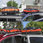 15 Cubic Premium Rooftop Cargo Carrier, Waterproof Car Roof Bag for All Cars with/Without Rack, Heavy Duty Car Roof Cargo Carrier with Anti-Slip Mat, 6 Door Hooks, Luggage Lock
