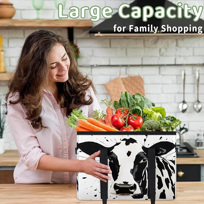 Reusable Grocery Bag Foldable Shopping Tote Bag with Handles Reusable Shopping Bags Large Kitchen Grocery Bags