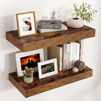Floating Shelves for Wall, 24 Inch Wide x 12 Inch Deep Floating Shelves, Long Wood Floating Wall Shelf Shelves for Living Roo